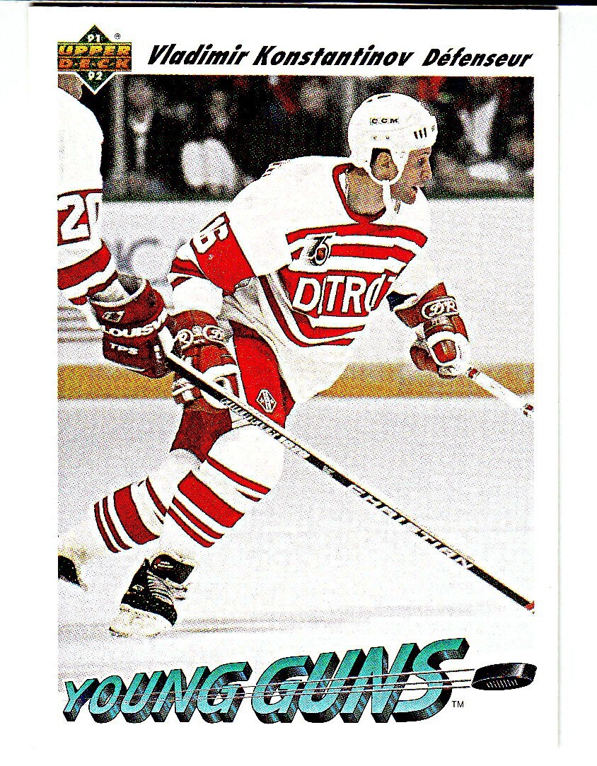 1991-92 UPPER DECK YOUNG GUNS #594 VLADIMIR KONSTANTINOV (RC) Rookie  Redwings