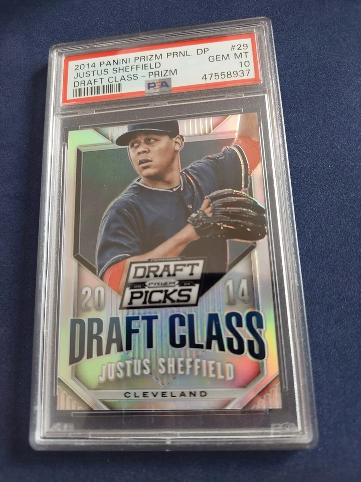 Justus Sheffield 2014 Prizm Draft Picks Draft Class Silver Prizm #29 PSA 10  - Image 2 of 4