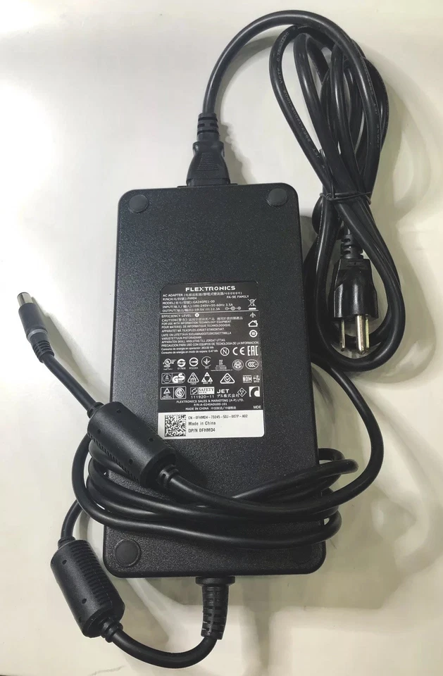 Genuine Dell Alienware Flextronics 240W 19.5V AC Adapter PA-9E 0FHMD4 Free S/H - Image 4 of 4
