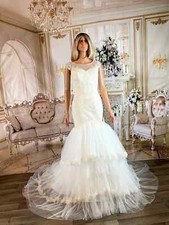 Mermaid Wedding Sweetheart Lace Appliques Sweep Train Bridal Gown Size 4