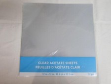 2 Pkg. 24 Total Clear Acetate Sheets - For Stencil Cricut Crafts Quilting 12" Sq