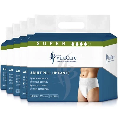 VIRACARE 70 x Super Adult Nappies | Incontinence Pants Women and Men | Size M, L, XL