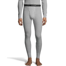 Hanes FreshIQ Men's X-Temp Waffle Knit Thermal Pants 125442 Heather Grey Size XL