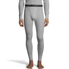 Hanes FreshIQ Men's X-Temp Waffle Knit Thermal Pants 125442 Heather Grey Size XL