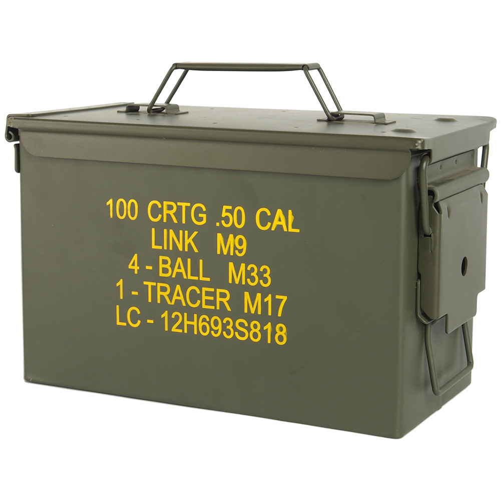 Mil-Tec Cal.50 Us Army Munizioni Steel Box Airsoft Magazzino Utensili Container