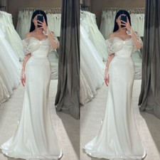 Elegant Wedding Dresses Off The Shoulder Long Sleeves White Ivory Bridal Gowns