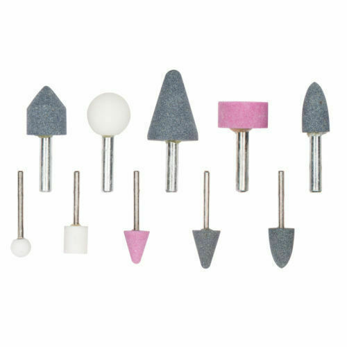 10-Piece Mounted Stone Drill Bit Set For Rotary Tools - Grind & Polish Metal, Plastic, Stone 5 thumbnail image