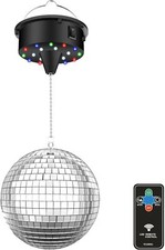 10 RPM Disco Ball with Motor and Mirror Ball   Plug/Battery Powered Disco Bal