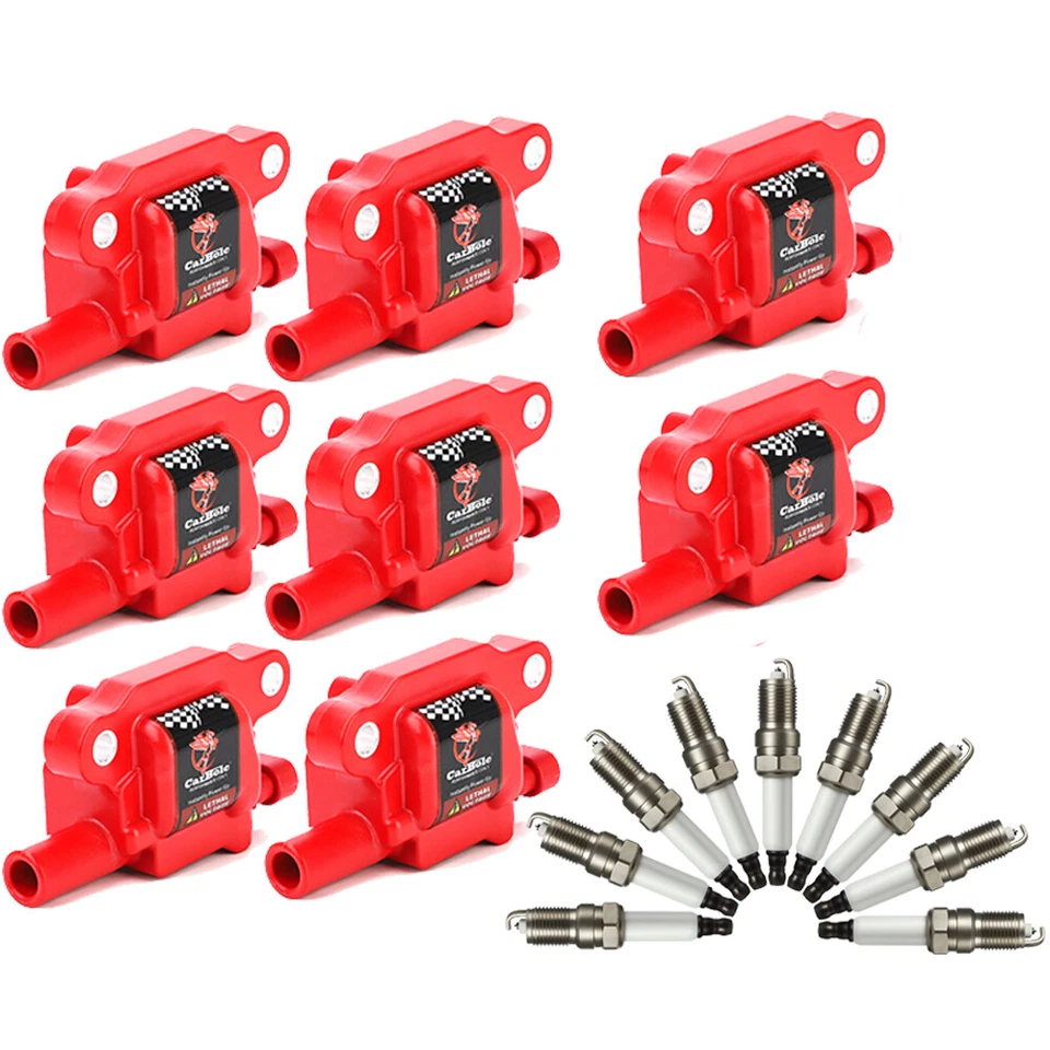 8* Square Ignition Coil +Spark Plug For 5.3L 6.0L 6.2L Chevy Silverado 1500 GMC - Image 3 of 4