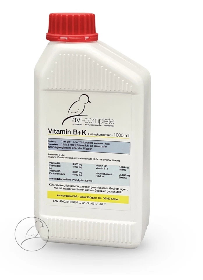 1L Vitamin B+K (für Vögel & Geflügel) von avi-complete