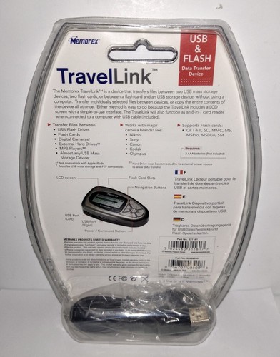 Memorex Travellink USB & Flash Portable Transfer Device Flash To USB USB To USB - Picture 5 of 8