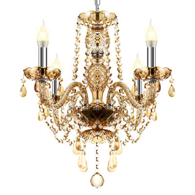 Crystal Chandelier Luxury Modern Ceiling Fixture 4 Lights Pendant Lamp Lighting