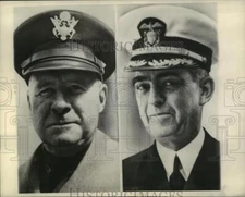 1944 Press Photo Maj Gen Innis Swift & Vice Adm Thomas Kinkaid lead raid