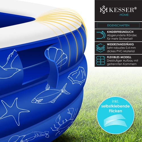 KESSER® Aufblasbar Schwimmbecken Planschbecken Schwimmbad Groß Familien