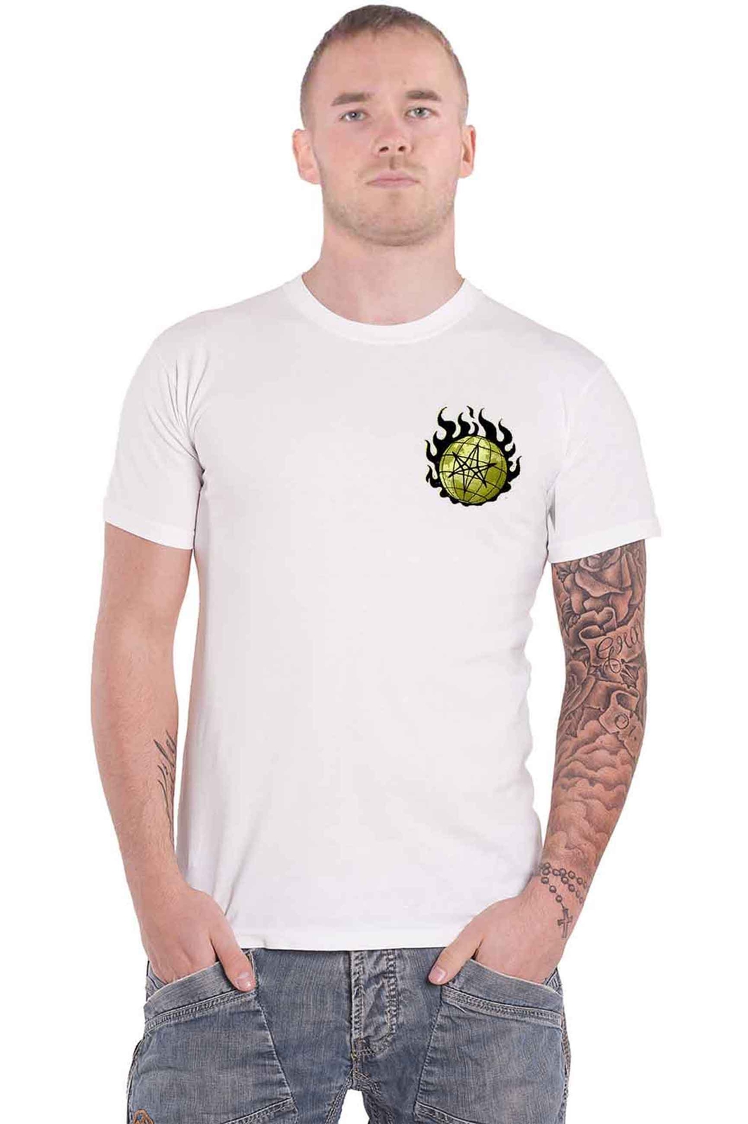 Official Bring Me The Horizon Logo T-Shirt in White for Men | Band Merch