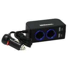 Wilson Dual 12 Volt USB Adapter with 3-Foot Cord - Cigarette Lighter Splitter Ad