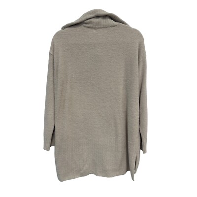 Barefoot Dreams CozyChic Lite Half Zip Tunic Women M Cream Beige