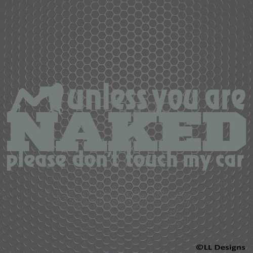 Unless You Are Naked Don't Touch My Car Show Vinyl Decal - Choose Color/Size - Picture 7 of 25