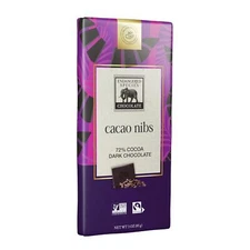 Endangered Species Cocoa Nibs Dark Chocolate 72 Percent Cocoa 3 Oz Pack Of 4
