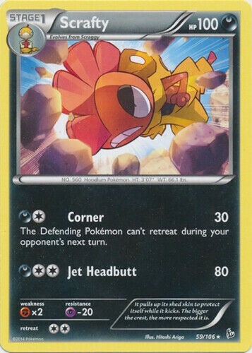 Scrafty 59/106 Flashfire Rare Light Play Pokemon DNA GAMES