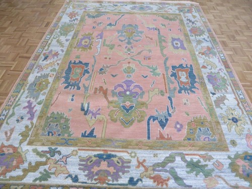 8 x 10 Hand Knotted Pink Colorful Oushak Oriental Rug G15088 - Picture 2 of 12