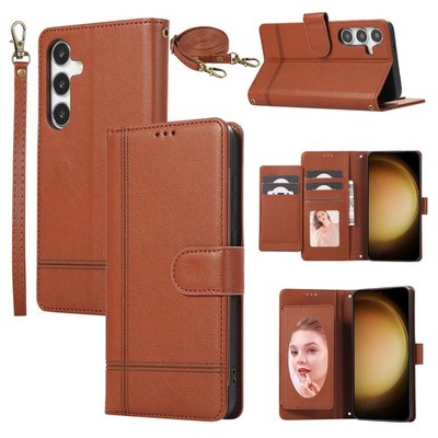 For Samsung Galaxy A06 A17 A26 A36 A56 A57 Mirror Leather Flip Stand Phone Cover