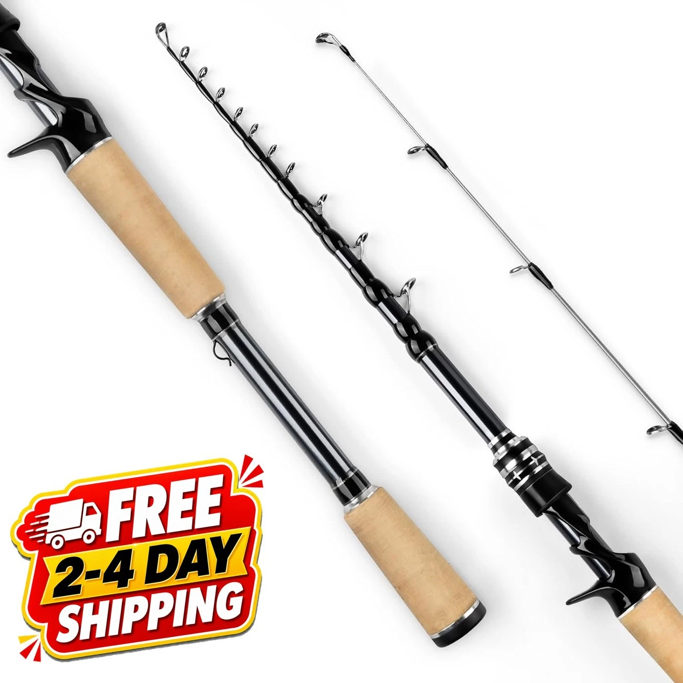 Telescopic Casting Fishing Rod Carbon Fiber Travel