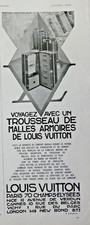 PUBLICITÉ DE PRESSE 1930 VUITTON UN TROUSSEAU DE MALLES ARMOIRE LOUIS VUITTON