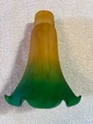 Vintage Green Amber Glass Tulip Lily Pad Lamp Shades Tiffany Style 6"