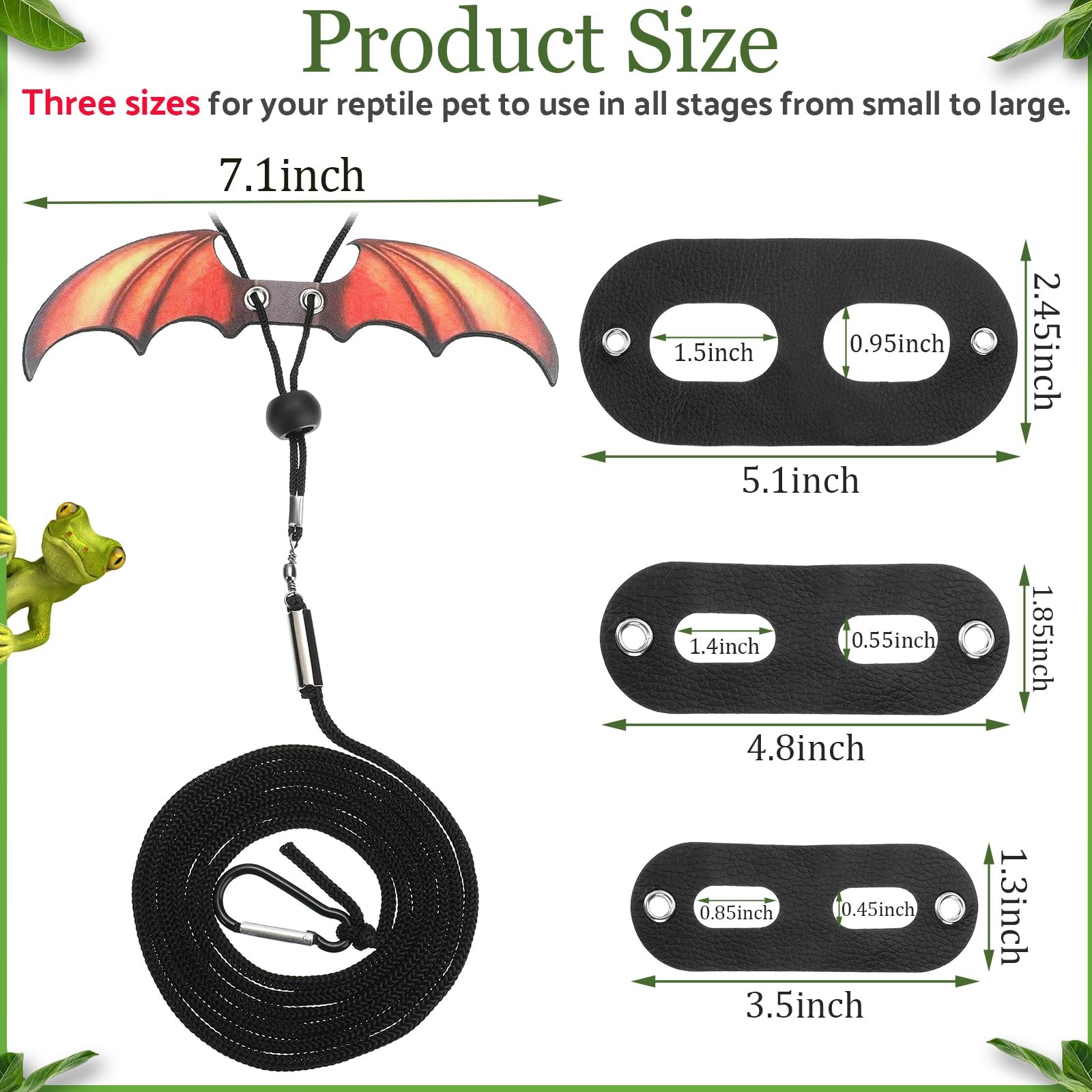 Chivao 5 Pieces Bearded Dragon Accessories Toy Set Bearded Dragon Leashes and Ha