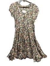 Vintage Skater Dress Baby Doll Floral Rayon Size M Cottagecore Prairiecore NWT