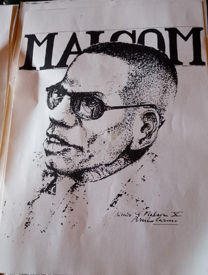 1968 Bruno Caruso Original Lithographie ''American''MALCOM X