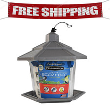 Pennington Earth Smart, Gray Plastic, Hopper Wild Bird Feeder, 2.5 lb. Capacity