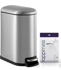 happimess Roland 10.6 Gal. Chrome Step-Open Trash Can