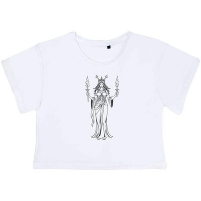 ''Goddess Hecate'' Damen Baumwolle Crop Tops (CO062179)