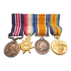 MILITARY MEDAL MM (GEO V) WW1 1914 - 15 STAR TRIO MINIATURE MEDAL GROUP OF 4