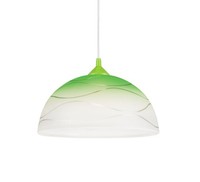 HäNgelampe Glas E27 Ø 30 Cm GrüN Weiß Retro Pendelleuchte KüChe Esszimmer