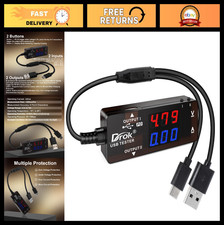 USB Multimeter Tester Dual Ports USB-A USB-C PD QC 3.0 Color LED Display Monitor