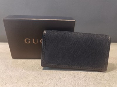 Original Gucci GG Key Case Nero Schwarz Canvas Neuwertig 6 Schlüssel
