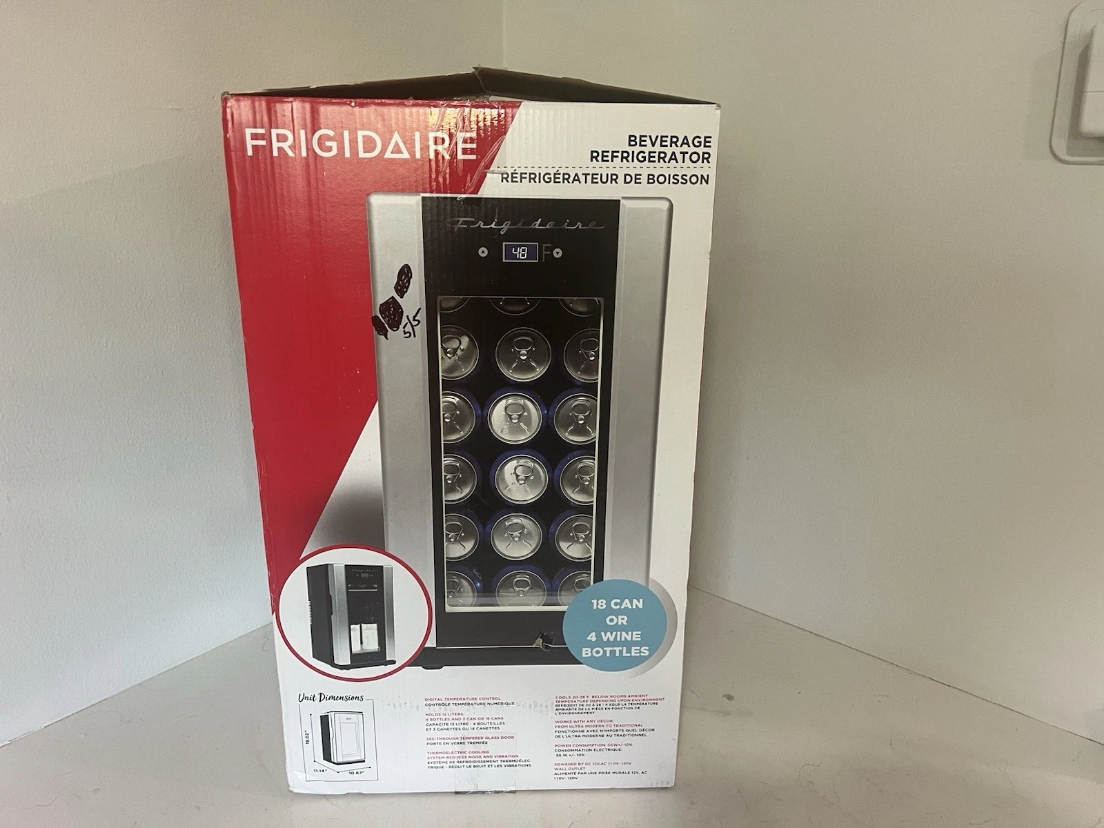 Frigidaire EFMIS567 Single Zone 18-Can/4-Wine Beverage Fridge Digital Black
Opens in a new window or