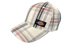 dickies mens premium red plaid one size flexfit work uniform baseball hat new