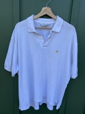 Vintage Brooks Brothers Golden Fleece White 100% Cotton Polo Shirt Made In USA L