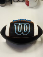 NCAA Wilson GST Leather Football-Fully Game Prepped Blue Logos  Laces 