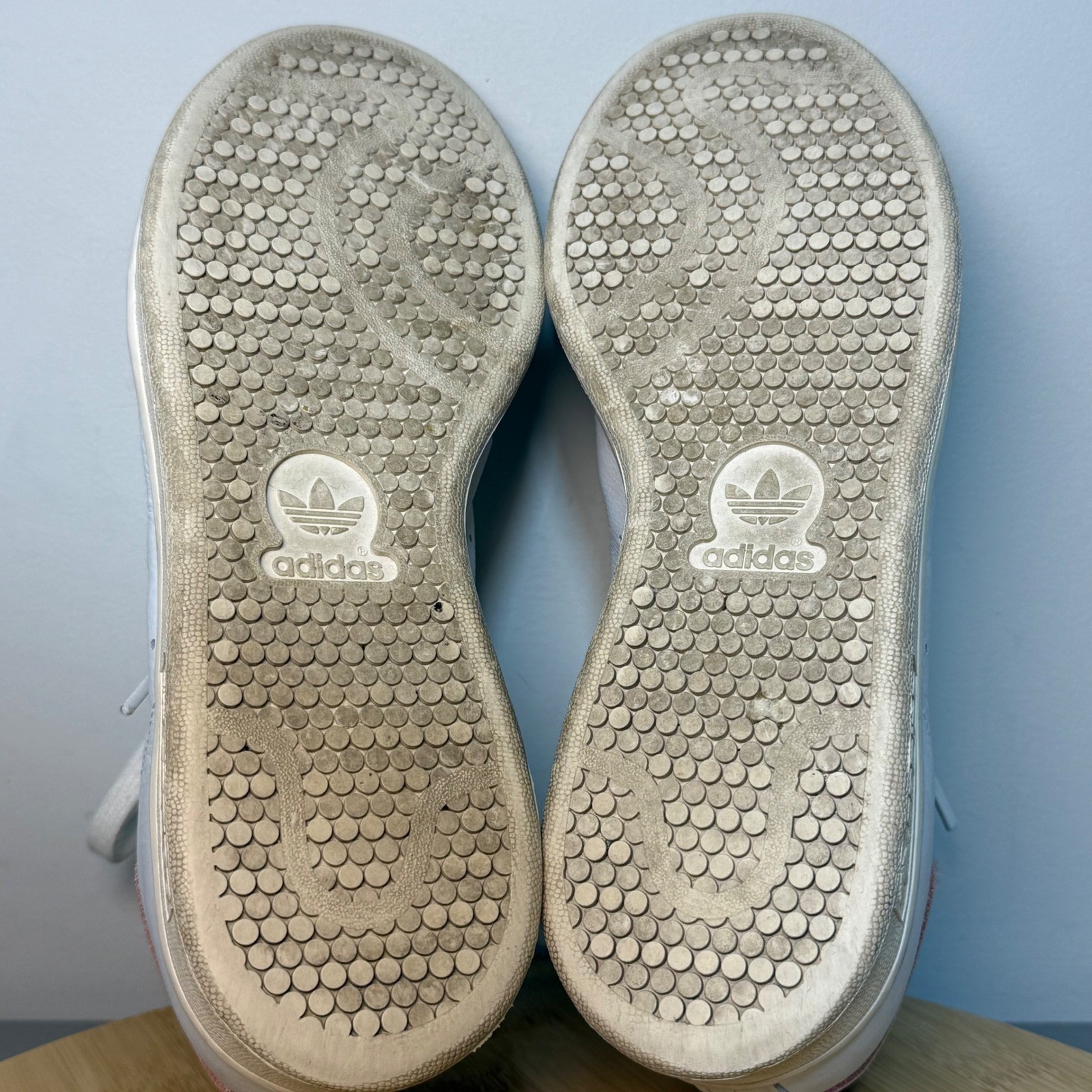 Adidas Originals Stan Smith White Pink Leather Lace Up Trainers Sneaker Mens 7.5 thumbnail 7