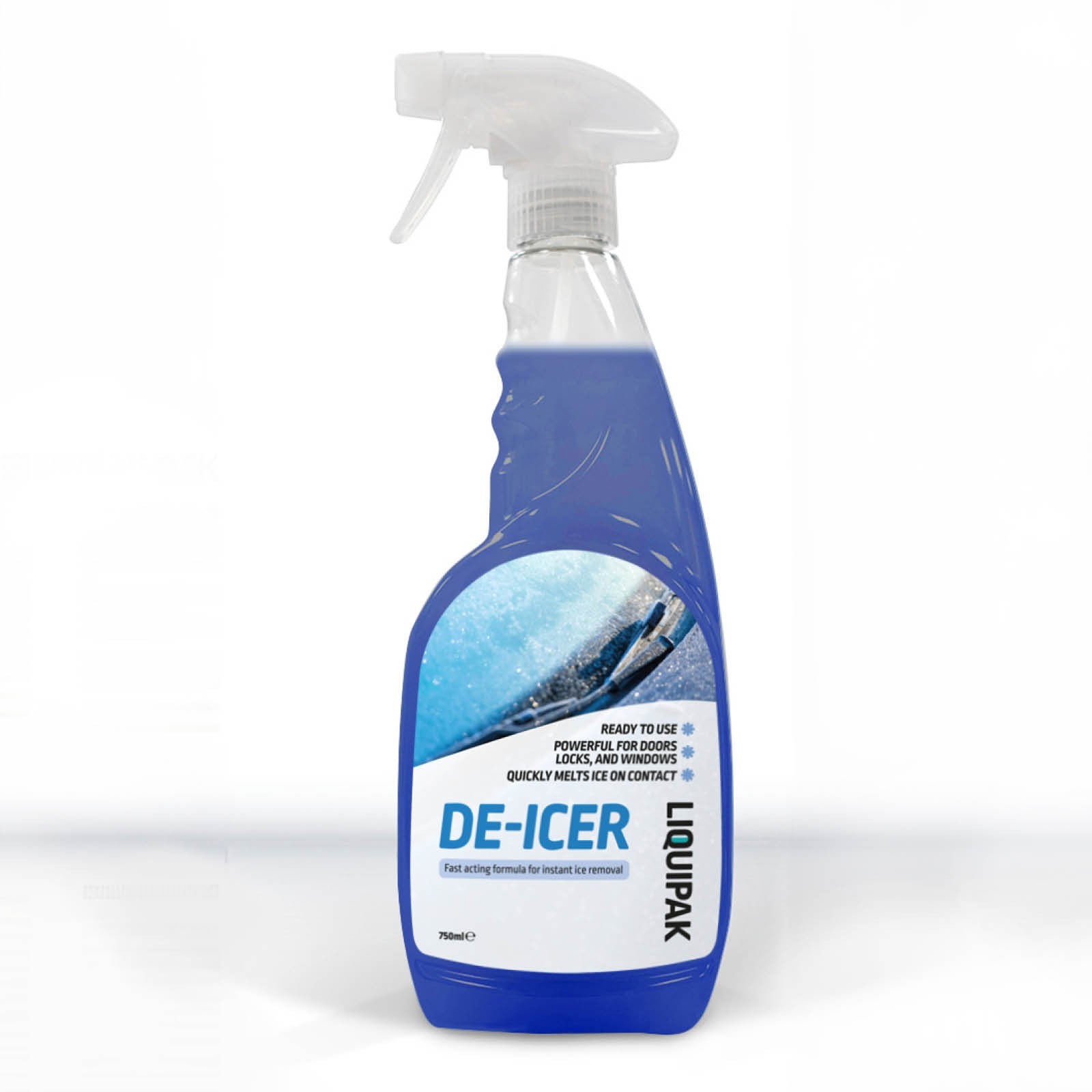 Liquipak De-Icer 750ml Fast Acting Ice Remover Spray for Car Windows Windscreen