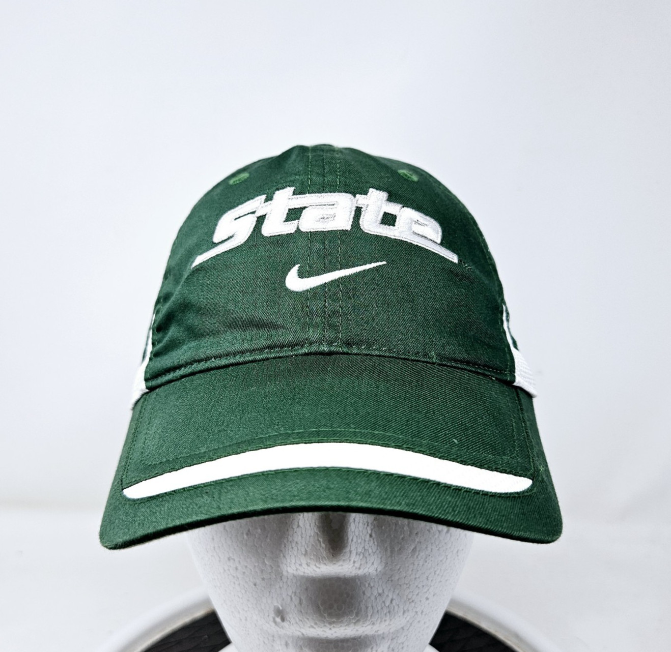 Vintage Nike Team Michigan State Spartans Y2K Center Swoosh Green Adjustable Hat