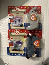 Ty Beanie Babies Lefty Donkey Righty Elephant 2000 USA Presidential Elections