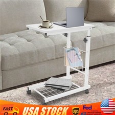 Adjustable Bed Side Table, Side Table with Wheels, Mobile Standalone Table New