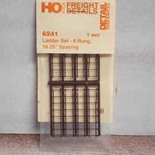 Freight Car Ladder Set  8 Rung 16-1/4" Spacing Plastic Detail Associates 6241 HO