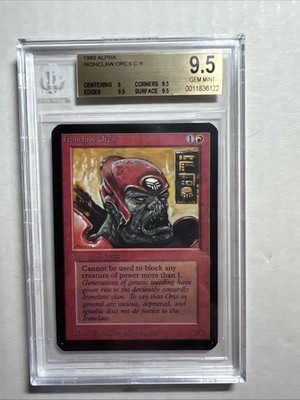 MTG Alpha Ironclaw Orcs  BGS 9.5  GEM MINT   1993